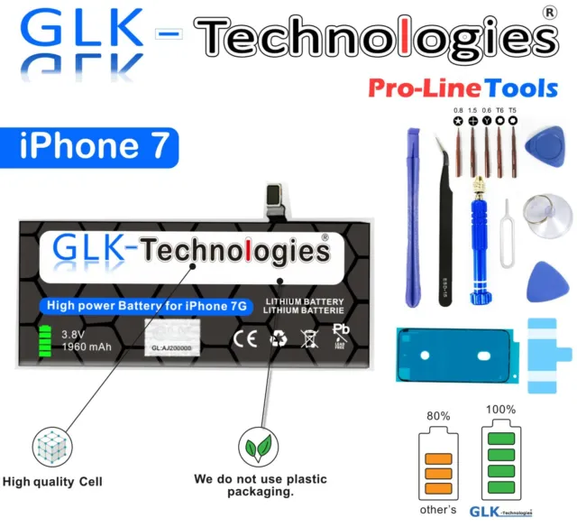 GLK Akku für Apple iPhone 7 7G A1778 A1660 A1779 Accu Batterie PRO NEU  2024 B.j