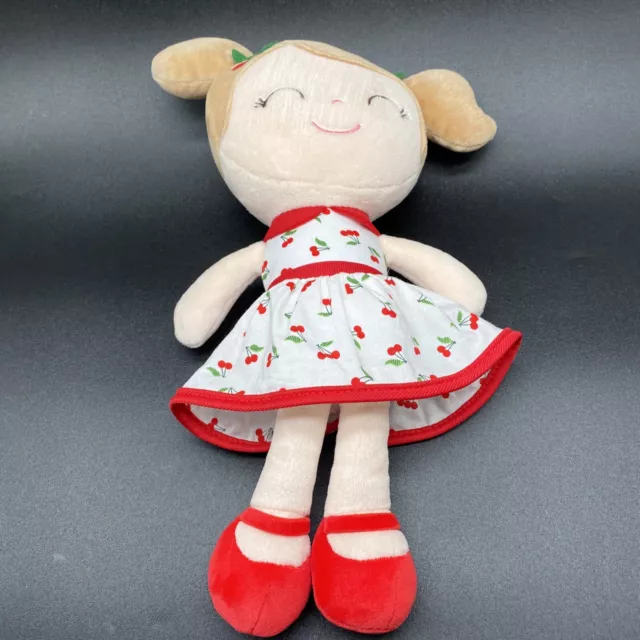 Gloveleya Plush Doll Cherry Dress Sleeveless Red Shoes 12” Cherry Barrettes
