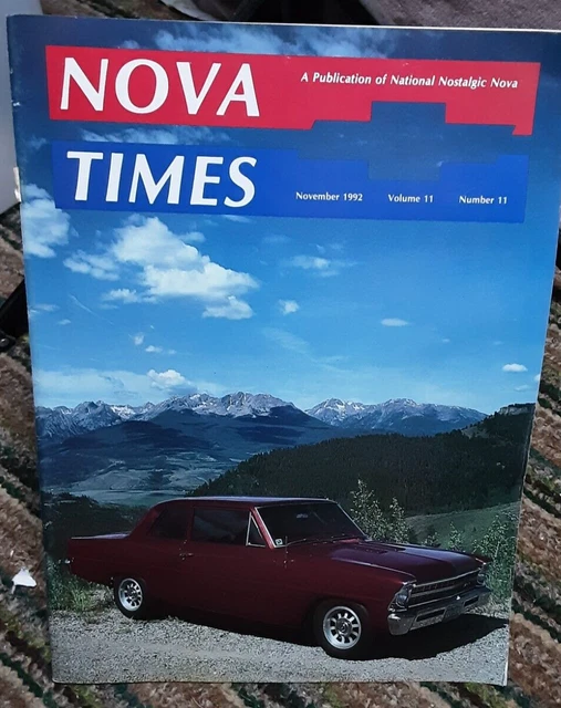 NOVA TIMES NOVEMBER 1992 Chevy Cars Nostalgic Novas Magazine Classic £3