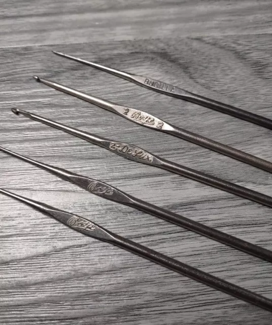 Vintage Crochet hook lot of 5 Bucilla, Boye, DeLux ~ Metal Vintage Crochet hook lot of 5 Bucilla, Boye, DeLux ~ Metal