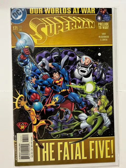 Superman 171 vs The Fatal Five! Our Worlds At War! 2001 DC Comic | Combined Ship