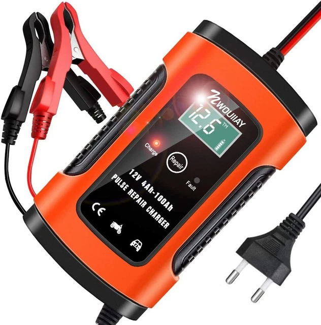 NWOUIIAY Chargeur de Batterie Voiture Intelligent 6A/12V avec LCD Écran Auto Mot