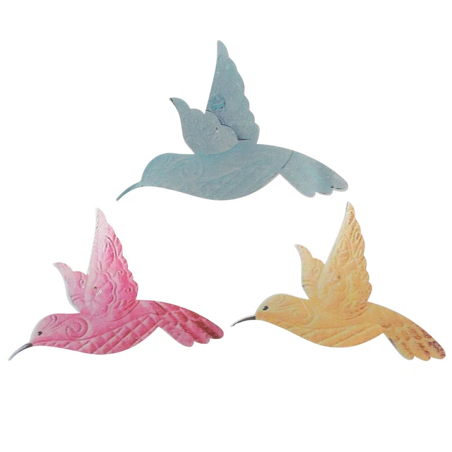 3Pcs Metall Vogel Wand Kunst Hummingbird Wand Kunst