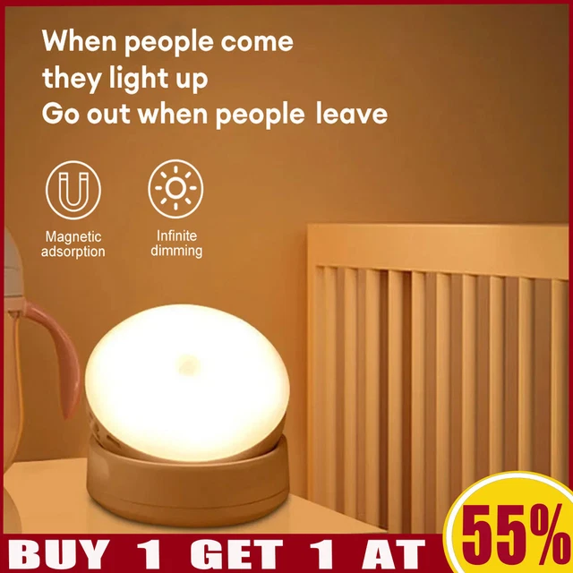 PIR MOTION SENSOR Light 360° Rotating LED Wall Lamp USB