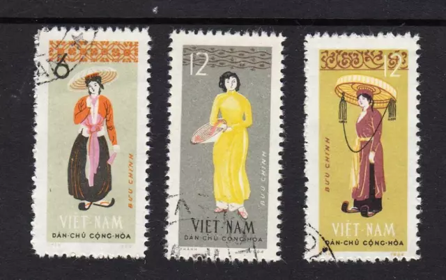 1964 North Vietnam Stamps - Costumes. CTO set of 3 Sc#300/02