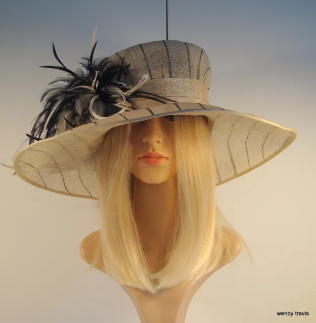 Delightful  Cream & Black/Dark Navy Emma B @  Balfour  Occasion Or Wedding   Hat