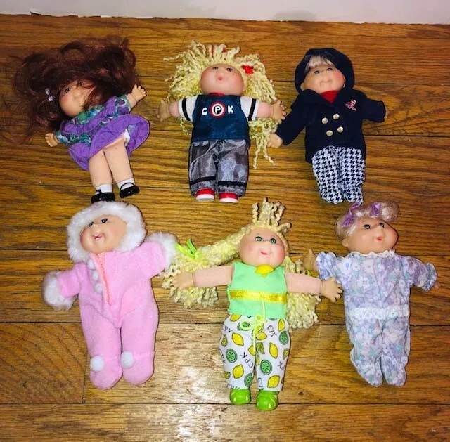 Vintage Cabbage Patch Kids 1995 Small Toy Soft Figure Lot of 6