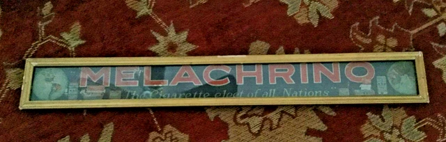 Antique Sign Cigarette Advertisement Melachrino Original Frame Under Glass