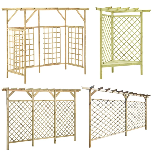 RANKGITTER SPALIER RANKHILFE Holz Gitterzaun mit Pergola Sichtschutz