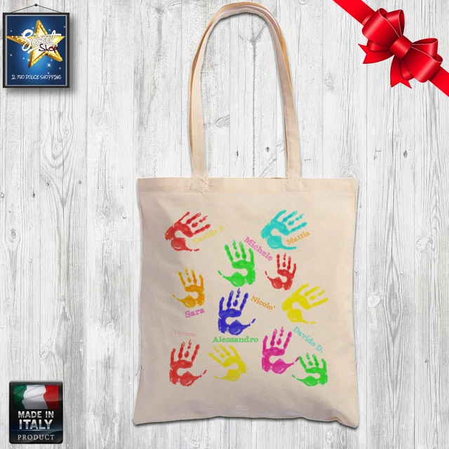 Puzzletee Shopper Personalizzata - Nome Maestra - Nomi Bambini - Grazie - Foto 12