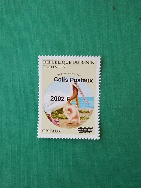 Bénin surchargé overprint 2002f sur 200f MNH neuf Oiseau Colis Postaux  Erreur