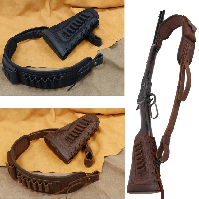 thumbnail image 2 of Gun Rest Shooting/sighting Leather No Drill Rifle Gun Cheek Rest Pad Buttstock With Gun Sling Rifle Rest 2 of 11
