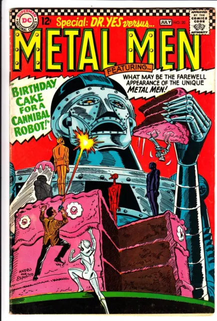 Metal Men #20 (Dc 1966): Ross Andru Cvr / Dr Yes, Cannibal Robot!  --  Vg/Fn