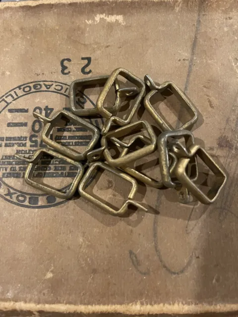 10 Antique/Vintage Brass Square Curtain Rings Whatever These Things May Be