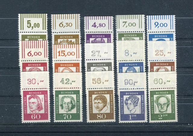 Berlin 199 - 213 Bedeutende Deutsche Satz mit Oberrand postfrisch (11486)