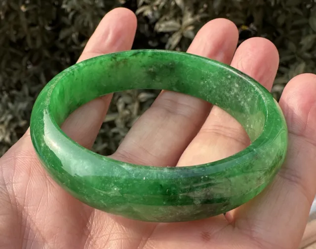 Certified Grade AAA Burmese viridis Green  jade jadeite bracelet bangle 54mm