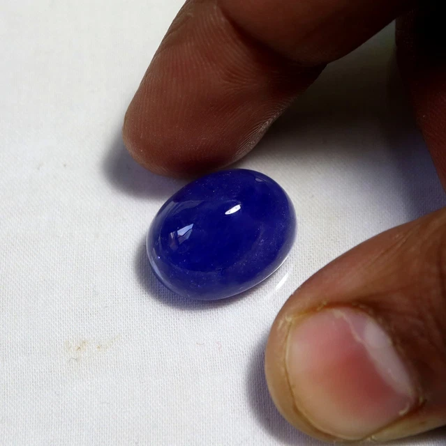 19.2 Carats 16.7x13.4 MM Véritable AAA Tanzanite Bleue Cabochon De pour Bijoux