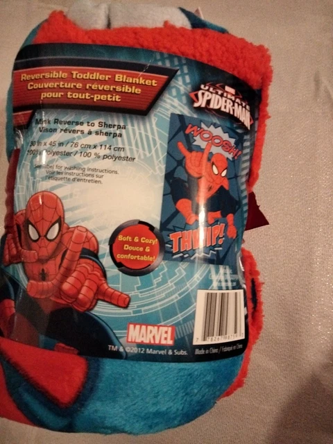 New Marvel  Ultimate Spider Man Toddler Sherpa  Blanket...