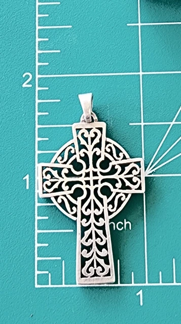 Retired James Avery Large Celtic Cross Openwork Pendant Neat Piece! w/ JA Box