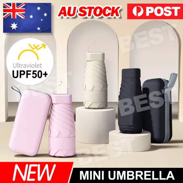 Mini Pocket Umbrella Anti-UV Sun/Rain Windproof 6 Folding Ultra Light Umbrella