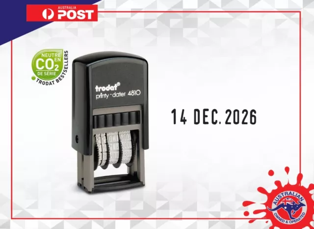 Trodat date stamp 4810 Self inking stamp Black Printy Dater 3.8mm Long date