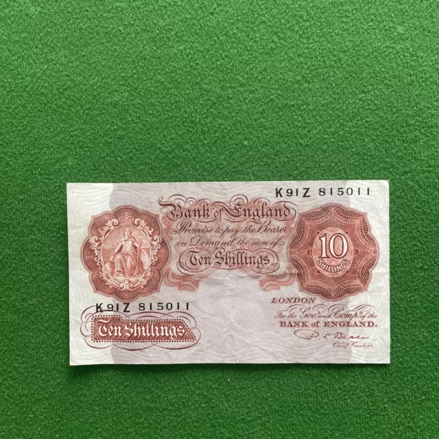 B266 Bank of England 10 Shilling Note P.S.BEALE K91Z815011