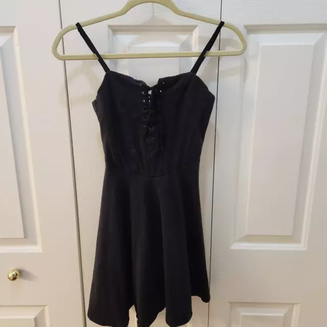 Kimchi Blue size Sm Black Dress Cross Tie Top A line