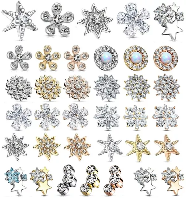 Gem Dermal Anchor Top - Micro Dermal Head Microdermal Surface Piercing Star