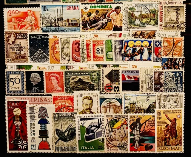 World Commonwealth Collection Old & New Stamps  Ceylon India France Lot 03120324 3