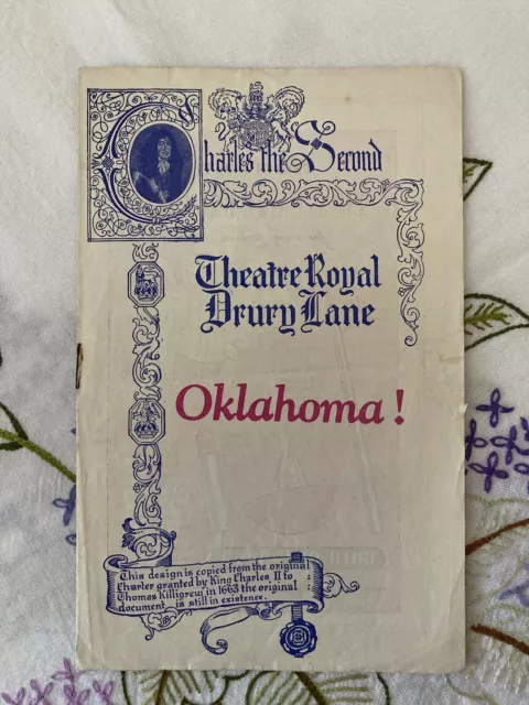 Theatre Royal Drury Lane Programme - Oklahoma - Ack Kilty - c1949