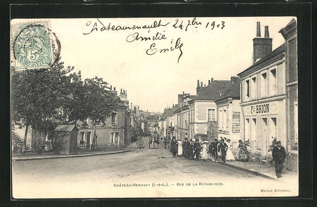 CPA Chateau-Renault, Rue de la République 1903