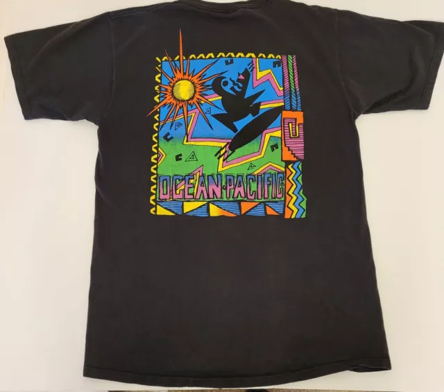 VINTAGE 90S Y2K Ocean Pacific Tribal Surf Bright Graphic OP T-Shirt Tee ...