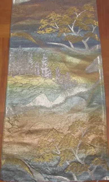 Mountain Trees Iridescent Obi Fabric Made in Japan 100% Silk 25" Length #313A