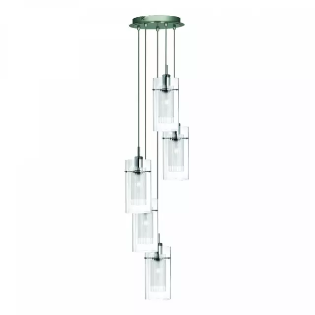 Moderno 5-flammige Lámpara LED Diseño Colgante Ø 28cm de Cristal Mesa Comedor