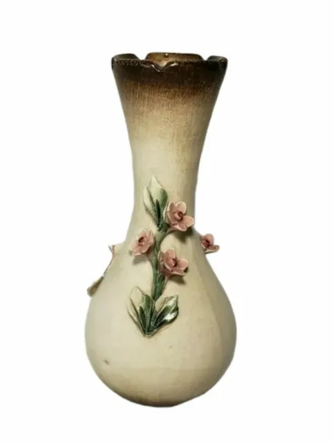 Vintage Capodimonte 3D Rose Bud Vase VISCONTI MOLLICA Crown N Mark Italy 1970s