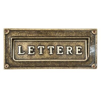 Plaque Letterbox Letterbox Mail Brass Burnished Letters