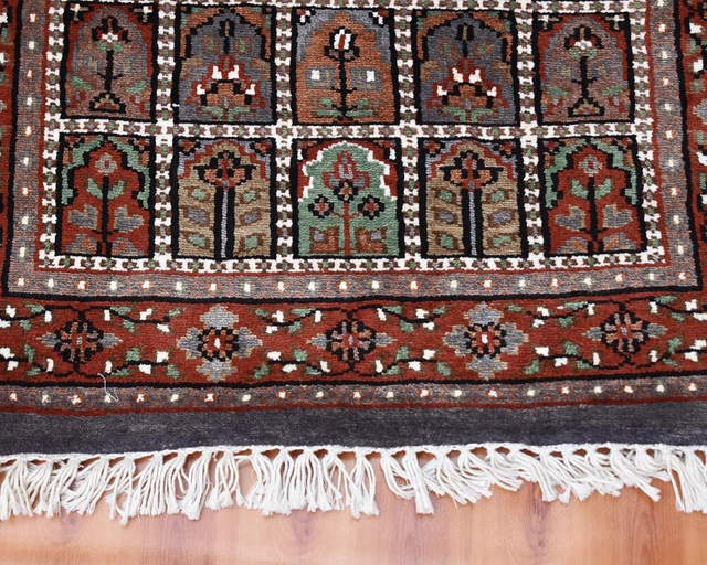 Alfombra turca oriental anudada a mano de 2x3 pies color gris nueva alfombra de área de seda oriental