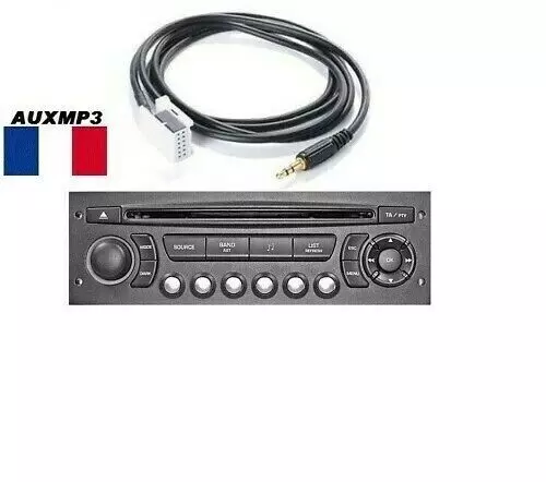 Câble AUX MP3 Auxiliaire Jack 3.5mm Peugeot RD4 RT4 307 407 3008 RCZ 5008 207