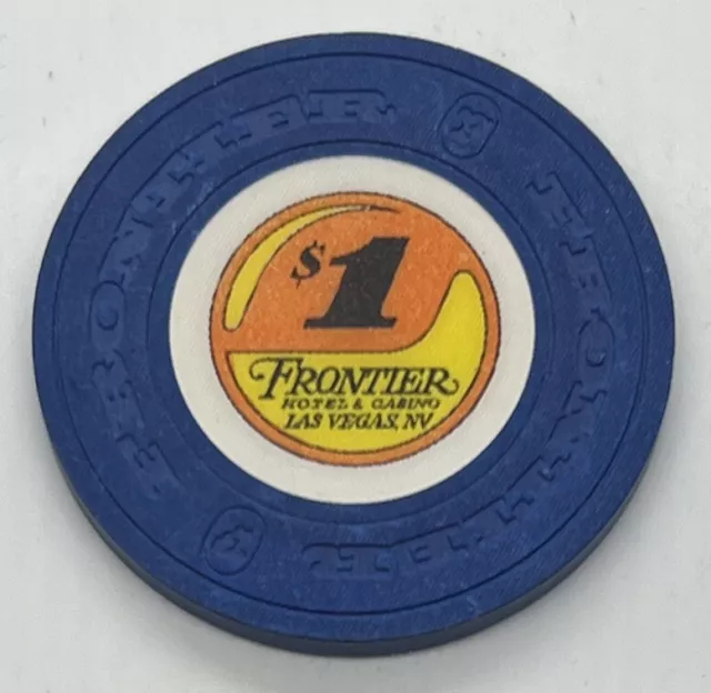 FRONTIER HOTEL $1 CASINO Chip LAS VEGAS NV Nevada Blue House Mold 1992