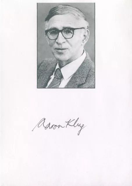 AARON KLUG † - Autogramm orig. - Biochemiker, Cambridge, Nobelpreis Chemie 1982