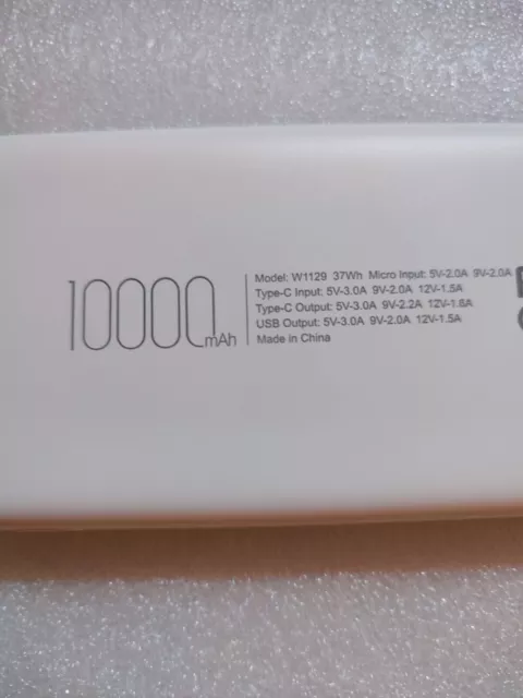 Batterie De Secours Blanc 10.000mAh Charge Rapide