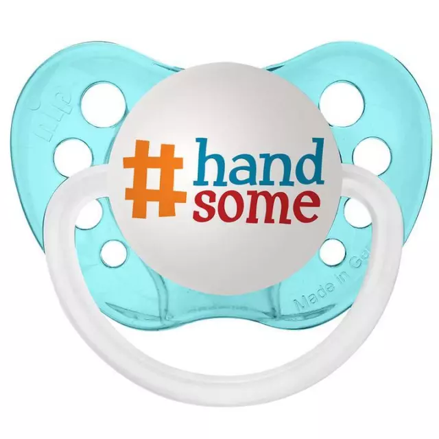 #handsome Pacifier - Aqua Blue Paci - 0-18 months - Ulubulu - Baby Boys Binky