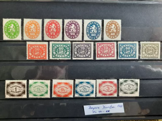 Briefmarken Altdeutschland Bayern Dienstmarken aus Mi 44-51