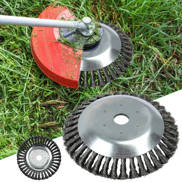 Steel Wire Brush 8" Head For Garden Weeds Lawn Brushcutter Strimmer Trimmer uk-