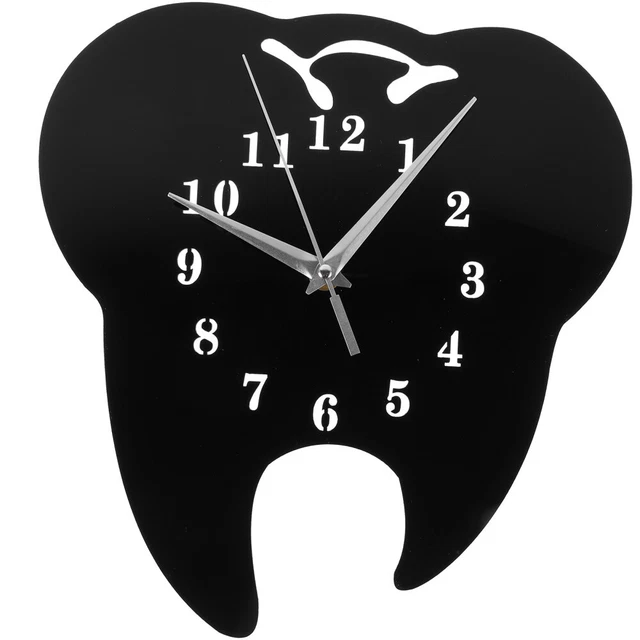 Retro Clock Bedroom Wall Clock Decor Tooth Shaped Wall Clock Household