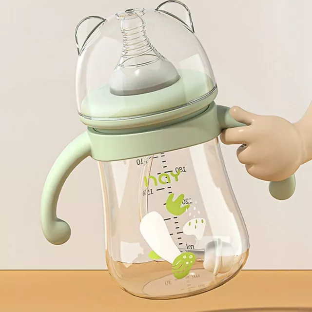 Double Handle Feeding Bottle High capacity Newborns Baby Bottle  Newborns