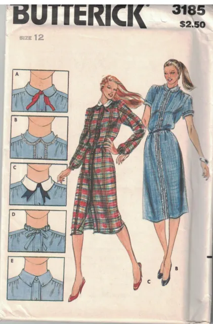 3185 Vintage Butterick Sewing Pattern Misses Loose Fitting A Line Dress UNCUT FF