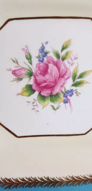 Rare Aynsley Bone Fine China Pink Rose 7922 Cake Sandwich Serving Plate C1930s 3