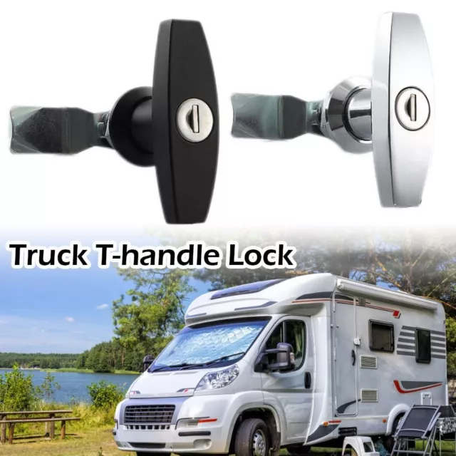 Cabinet Camper RV Truck T-handle Lock With Keys Trailer Latch Security Lock