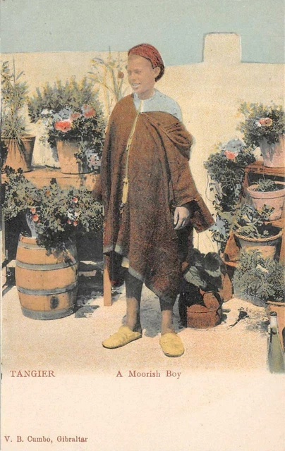 FRENCH COLONIES A MOORISH BOY TANGIER MOROCCO AFRICA POSTCARD PD (c. 1905)